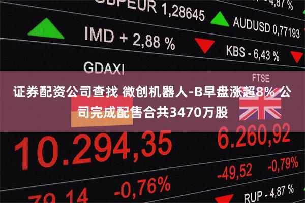 证券配资公司查找 微创机器人-B早盘涨超8% 公司完成配售合共3470万股